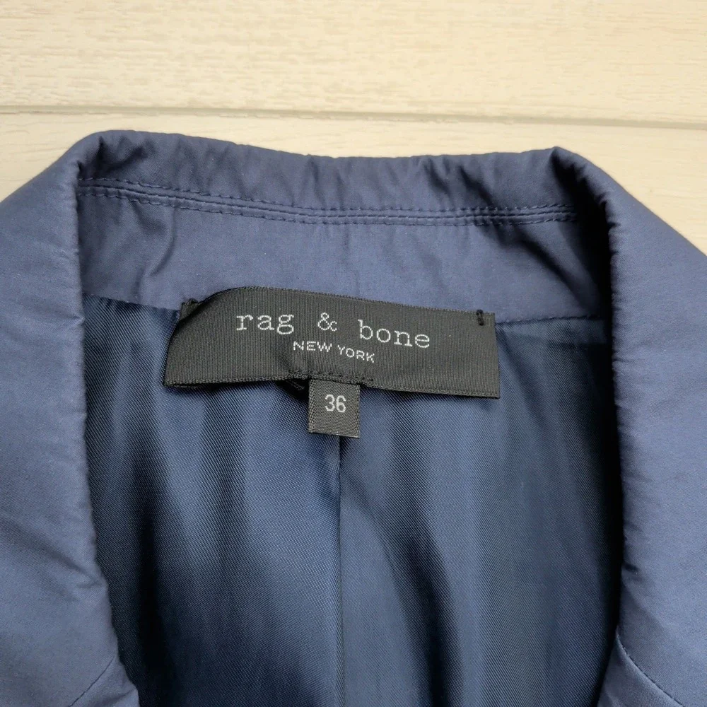 Rag & Bone Blazer Mens 36 Half Lined Modern Cotton Lightweight Navy Blue Jacket